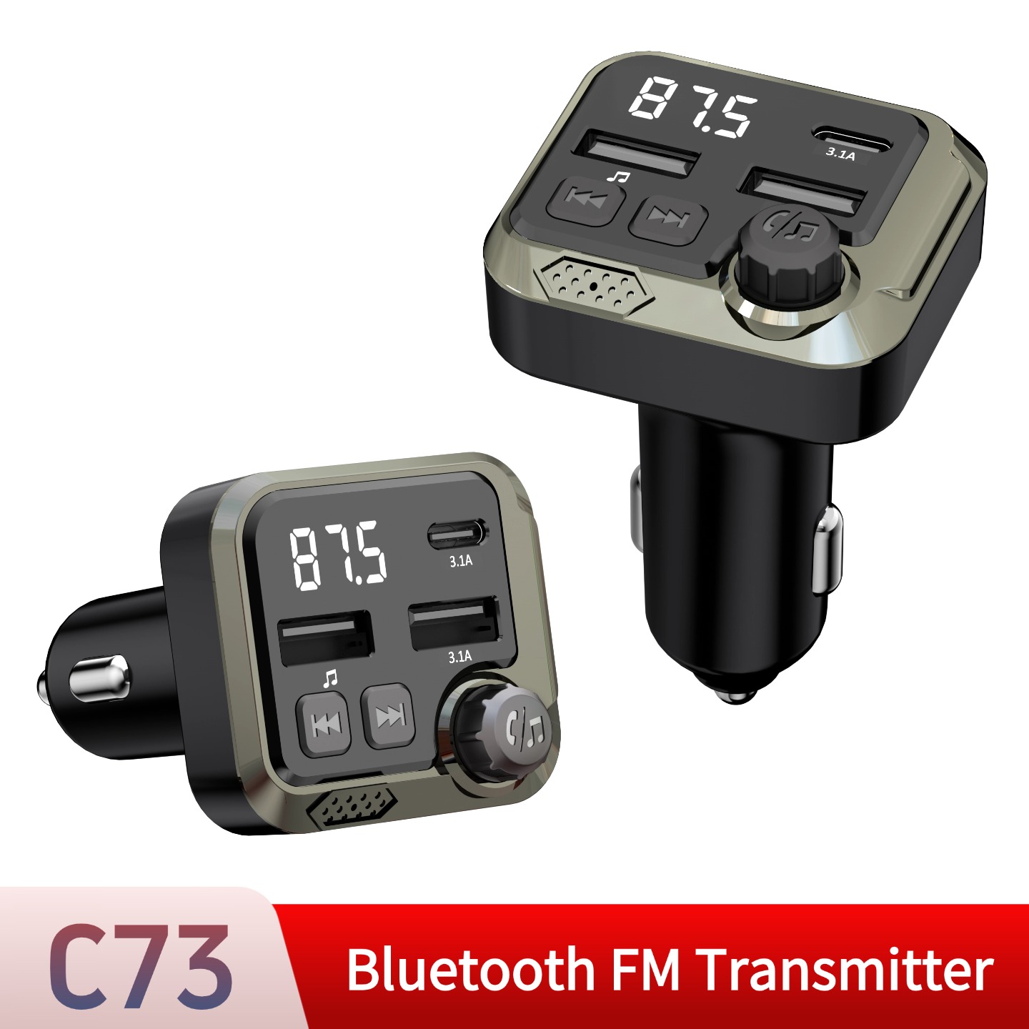 Robot Bluetooth Car - Transmetteur FM Bluetooth pour voiture, Kit