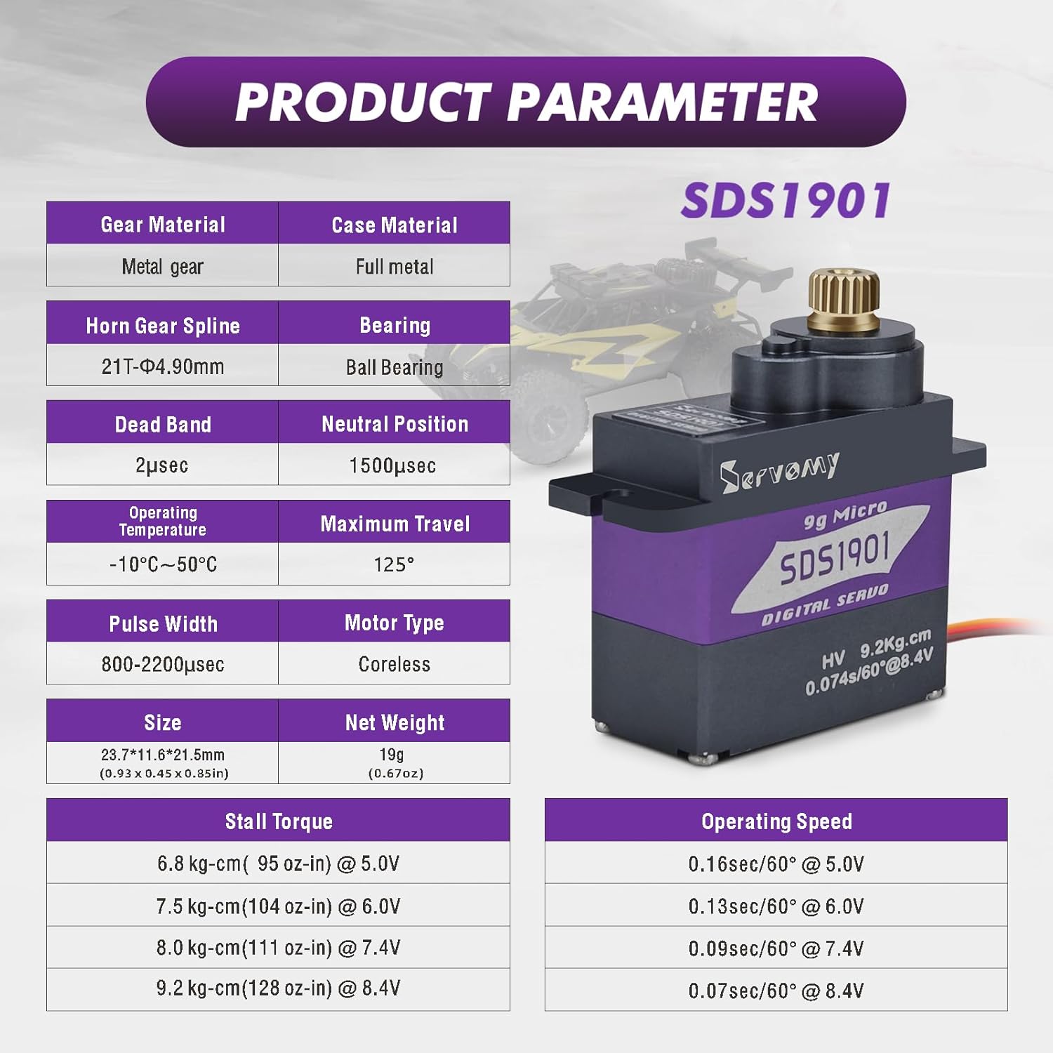SERVOMY-SDS1901 numérique 9G M - Micro Servo avis et prix